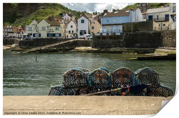 The seaside village of Staithes Print by Chris Yaxley