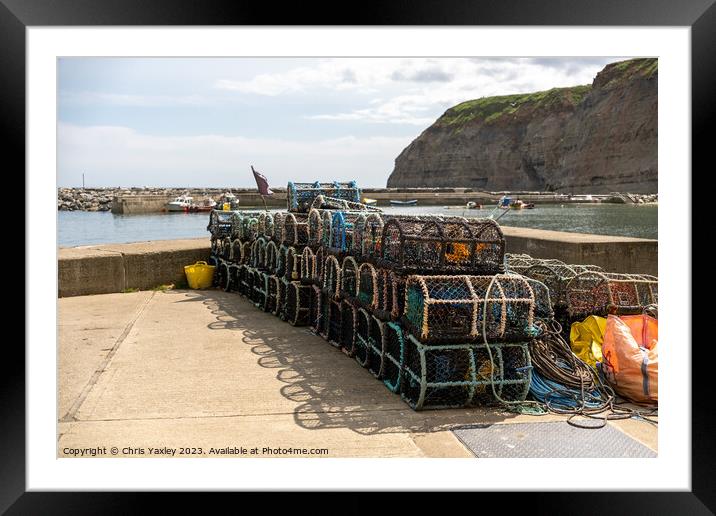 Fishing in Staithes Framed Mounted Print by Chris Yaxley