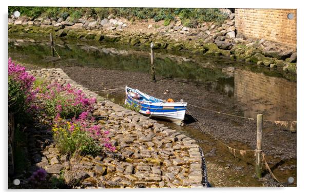 Fishing boat on the river Acrylic by Chris Yaxley