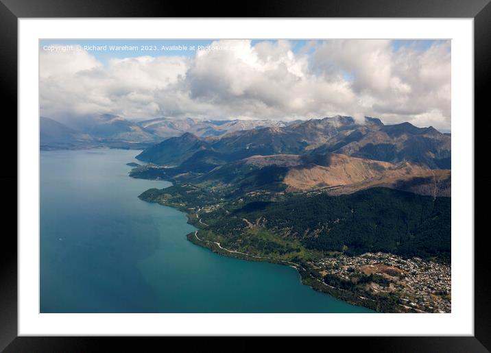 Aerial View Lake Wakatipu Framed Mounted Print by Richard Wareham