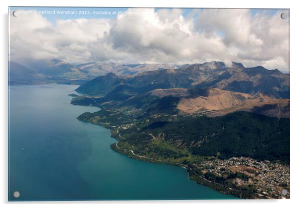 Aerial View Lake Wakatipu Acrylic by Richard Wareham