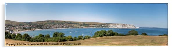 A Beautiful Sunny Bay in Swanage Dorset Acrylic by Jim Newsome