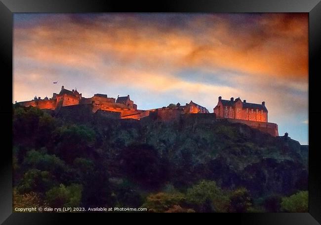 Serene Castle Amidst Clouded Skies Edinburgh castl Framed Print by dale rys (LP)