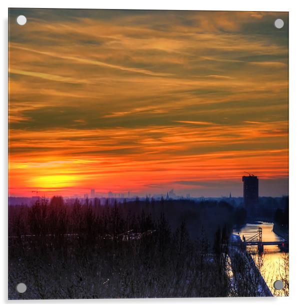 Sunset over Leiden Acrylic by Tom Gomez
