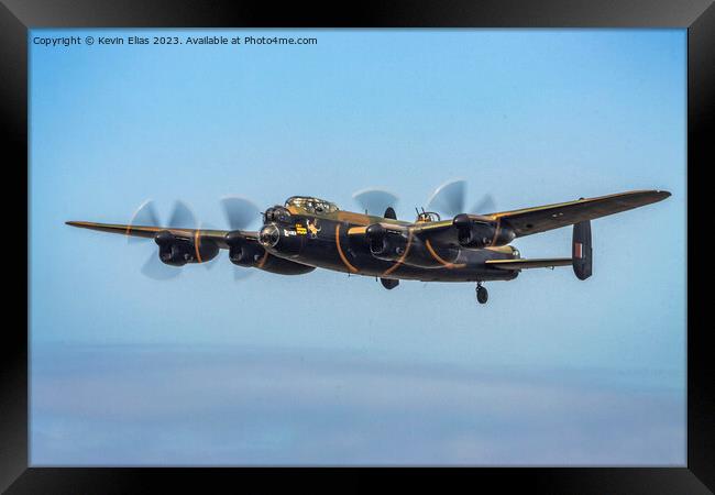 In Flight: Lancaster Bomber Above Sussex Framed Print by Kevin Elias
