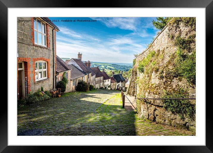 Gold Hill, Shaftesbury Framed Mounted Print by Sue Knight