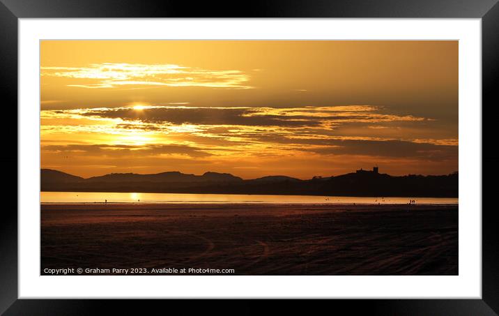 Twilight Over Criccieth Fortress Framed Mounted Print by Graham Parry