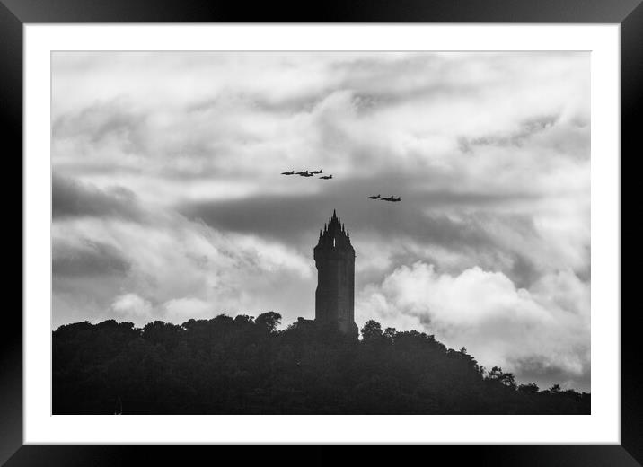 Red arrows flying over Wallace monument  Framed Mounted Print by Jade Scott