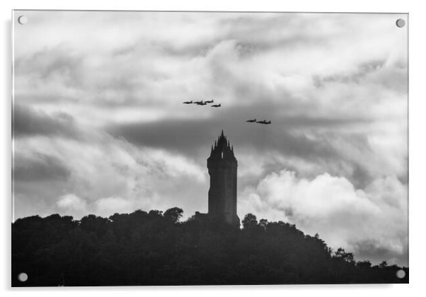 Red arrows flying over Wallace monument  Acrylic by Jade Scott