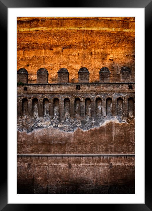 Medieval Castle Wall And Battlement At Sunset Framed Mounted Print by Artur Bogacki