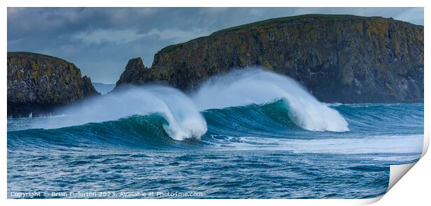 Ballintoy waves Print by Brian Fullerton