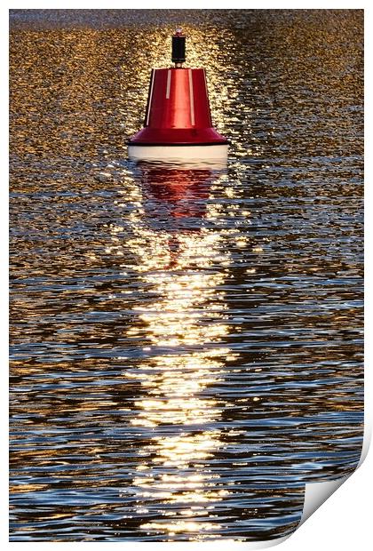 A Bright Red Buoy Print by Anne Macdonald