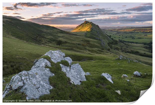 Tranquil Sunrise at Chrome Hill, Peak District, De Print by Steven Nokes