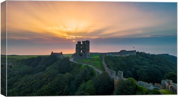 Scarborough Castle Sunrise Canvas Print by Tim Hill
