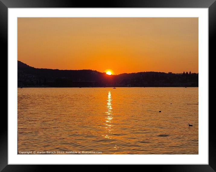 Lake Lucerne sunset Framed Mounted Print by Martin Baroch