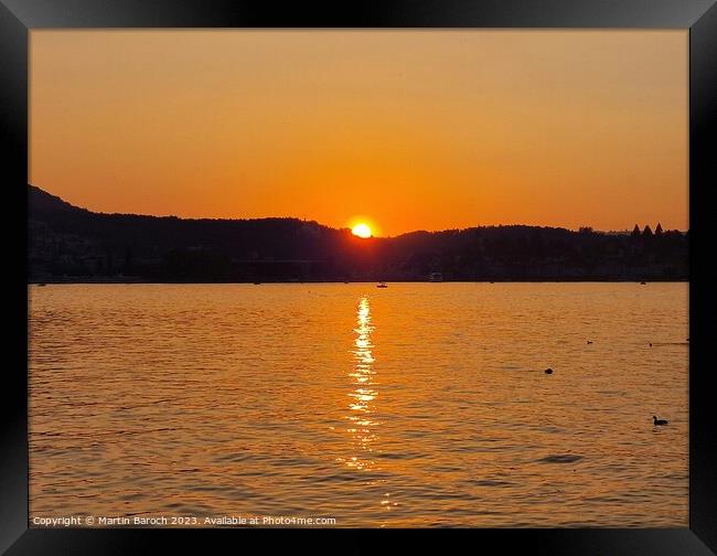 Lake Lucerne sunset Framed Print by Martin Baroch