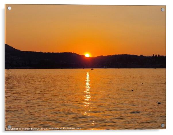 Lake Lucerne sunset Acrylic by Martin Baroch