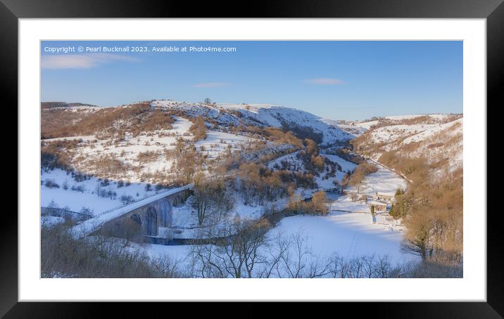 Snowy Derbyshire Landscape Framed Mounted Print by Pearl Bucknall