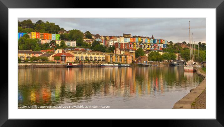Bristol's Iconic Coloured Houses Framed Mounted Print by Janet Carmichael
