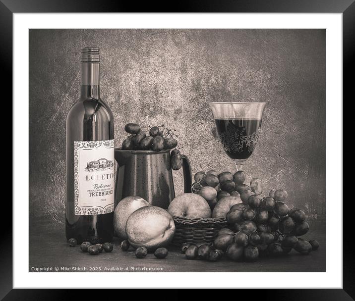 Indulgence Personified: Wine and Fruit Feast Framed Mounted Print by Mike Shields
