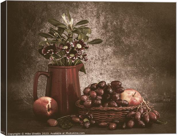 Vintage Still-Life of Overflowing Harvest Canvas Print by Mike Shields