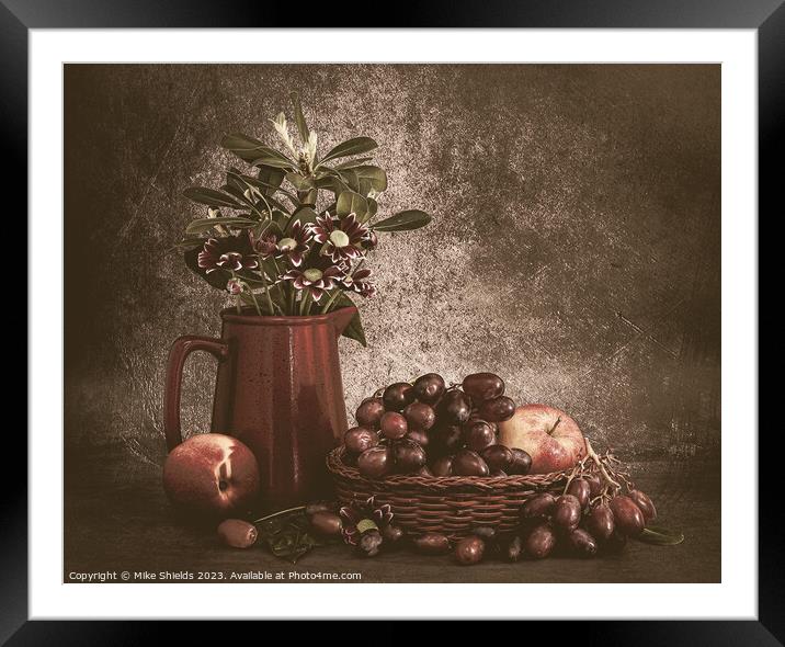 Vintage Still-Life of Overflowing Harvest Framed Mounted Print by Mike Shields