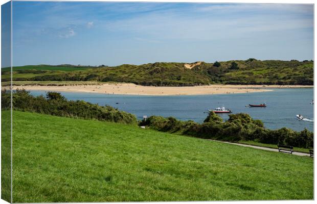 Rock beach from Padstow Cornwall Cornish Harbour  Canvas Print by kathy white