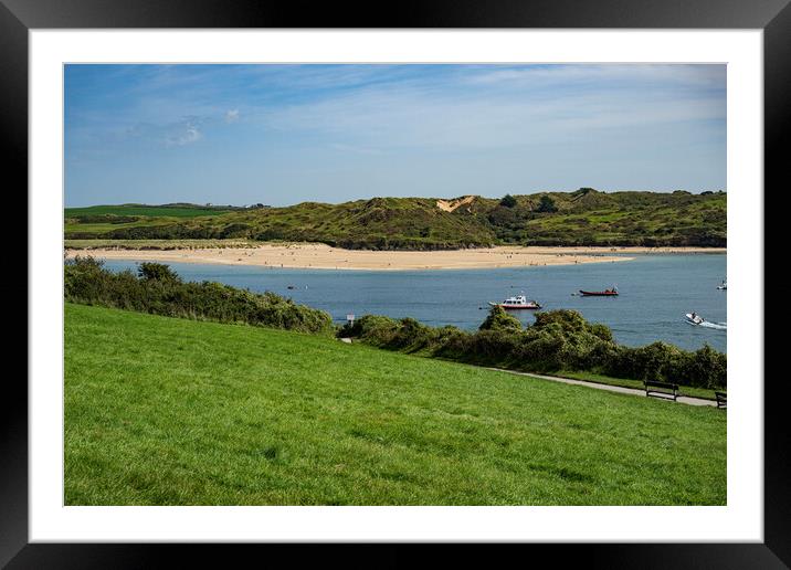 Rock beach from Padstow Cornwall Cornish Harbour  Framed Mounted Print by kathy white