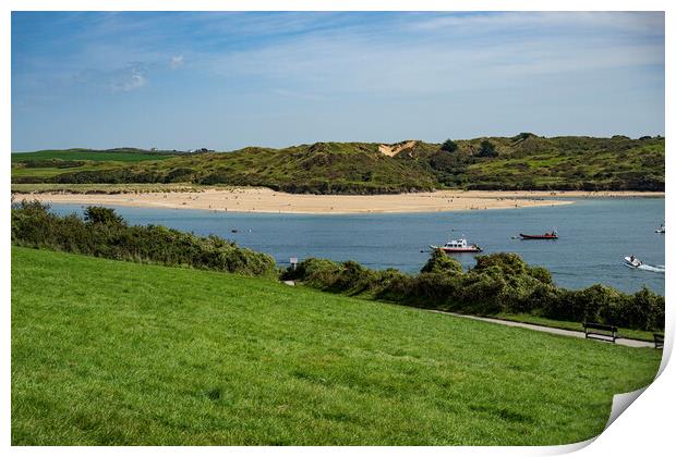 Rock beach from Padstow Cornwall Cornish Harbour  Print by kathy white