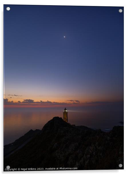 Start Point Lighthouse Acrylic by Nigel Wilkins