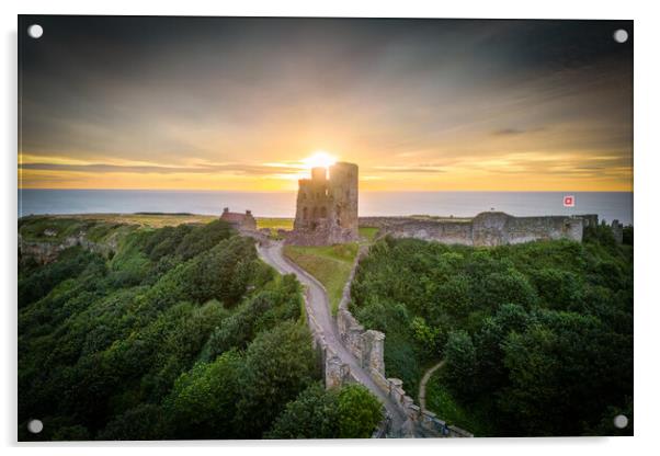 Scarborough Castle Sunrise Acrylic by Apollo Aerial Photography