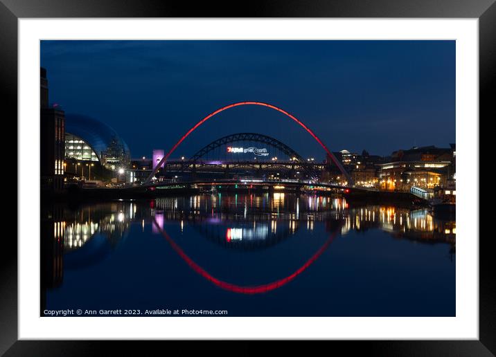 Gateshead Millennium Bridge, Newcastle Quayside at Framed Mounted Print by Ann Garrett