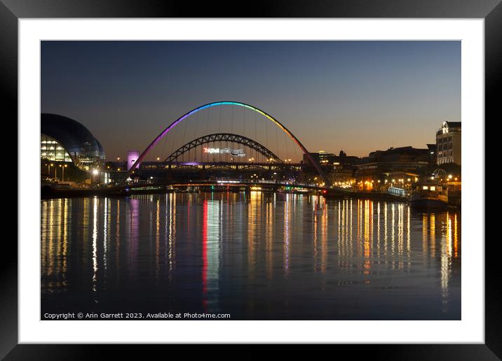 Gateshead Millennium Bridge, Newcastle Quayside Framed Mounted Print by Ann Garrett