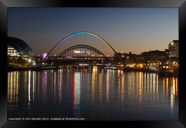 Gateshead Millennium Bridge, Newcastle Quayside Framed Print by Ann Garrett
