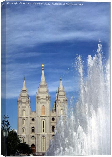 Church of Latter Day Saints Temple Salt Lake City Canvas Print by Richard Wareham