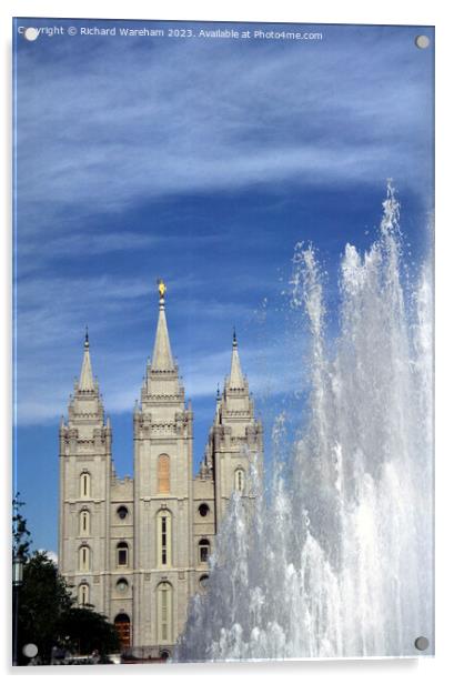 Church of Latter Day Saints Temple Salt Lake City Acrylic by Richard Wareham