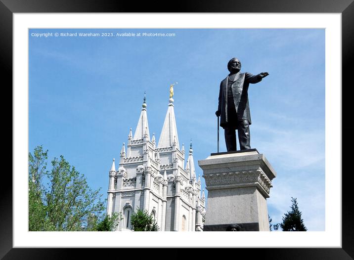 Statue of Brigham Young Framed Mounted Print by Richard Wareham