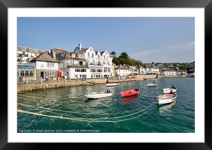 Boats moored at St Mawes Harbour Cornwall Framed Mounted Print by Rosie Spooner