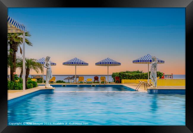 Baia Cristal Pool Sunset Algarve Framed Print by RJW Images