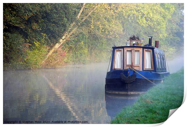 Moored. Print by Stephen Moss