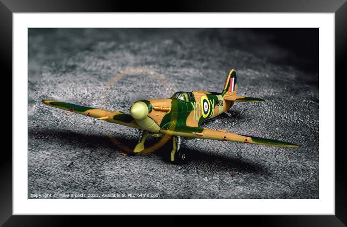 Iconic WWII Spitfire Model Artistry Framed Mounted Print by Mike Shields
