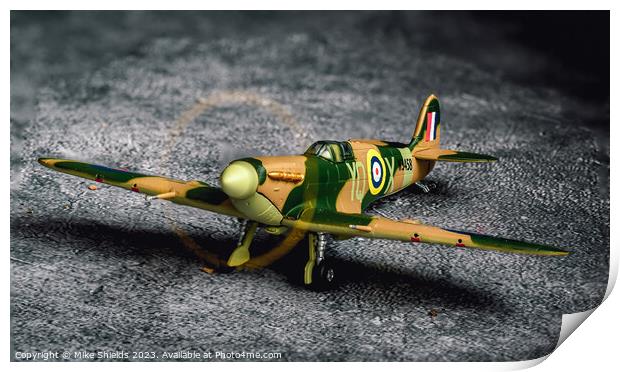 Iconic WWII Spitfire Model Artistry Print by Mike Shields