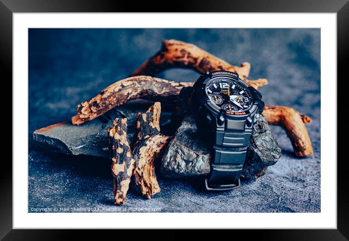 Imposing Casio Chronograph Diver's Timepiece Framed Mounted Print by Mike Shields