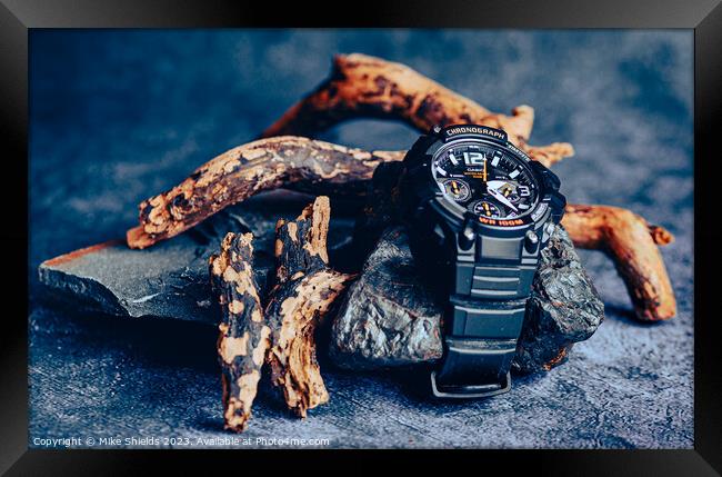 Imposing Casio Chronograph Diver's Timepiece Framed Print by Mike Shields