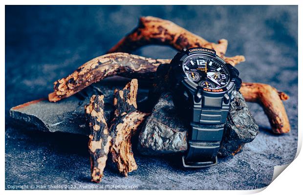 Imposing Casio Chronograph Diver's Timepiece Print by Mike Shields