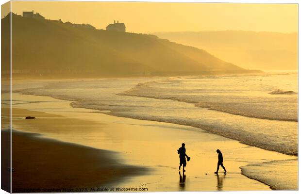 Sunset on Whiby Beach Canvas Print by Stephen Moss