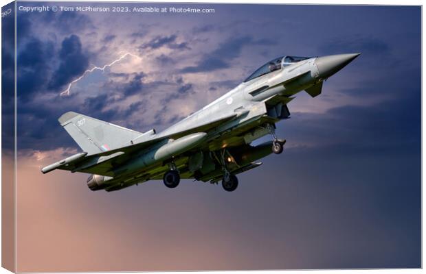 Thunderous Eurofighter Typhoon in Action Canvas Print by Tom McPherson