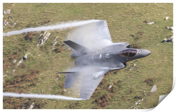 USAF F35 A  flying out of low level Print by Rory Trappe
