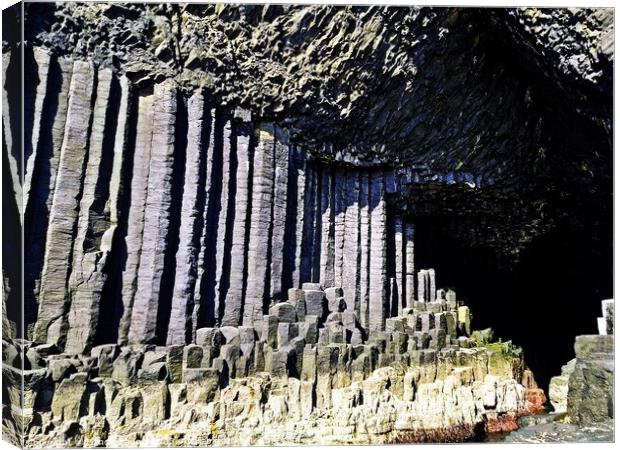 Enchanting Echoes of Fingal's Cave Canvas Print by Sandy Young