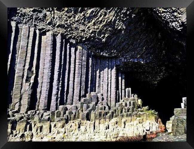 Enchanting Echoes of Fingal's Cave Framed Print by Sandy Young